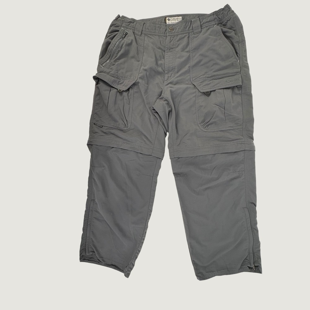 Columbia Titanium Convertible Cargo Pants Mens 38x32 Grey Zip Off Hiking Utility